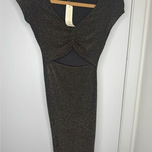 NWT See You Monday Elegant Gold and Black Cut Out Dress